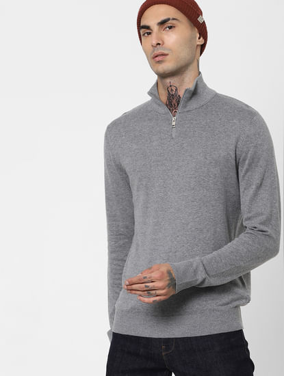 Grey Turtleneck Pullover