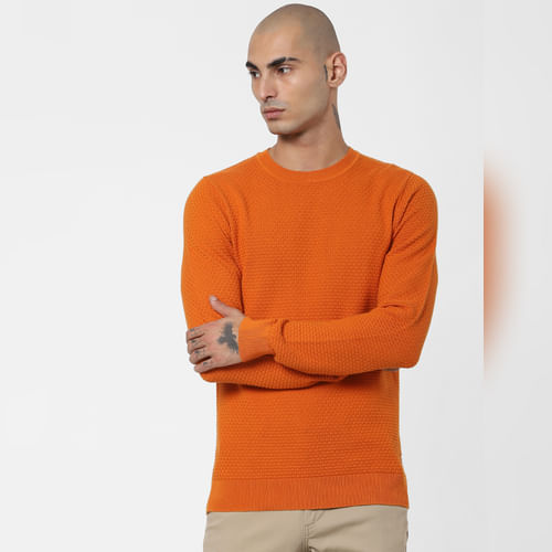 JACK&JONES Orange Textured Pullover