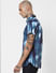 Blue Abstract Print Half Sleeves Shirt_385955+3