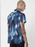 Blue Abstract Print Half Sleeves Shirt_385955+4
