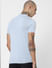 Light Blue Striped Polo Neck T-shirt