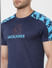 Blue Logo Print Gym T-shirt_386200+5