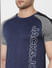 Blue Logo Print Gym T-shirt_386205+5