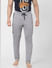Grey Mid Rise Tape Detail Trackpants_386206+2