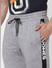Grey Mid Rise Tape Detail Trackpants_386206+5