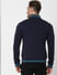 Navy Blue Logo Print Zip Up Sweatshirt_386214+4
