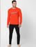 Orange Logo Print Sweatshirt_386217+1