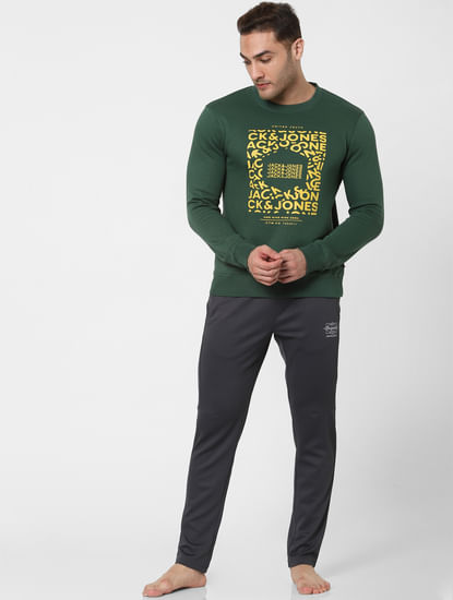 Green Logo Print Sweatshirt