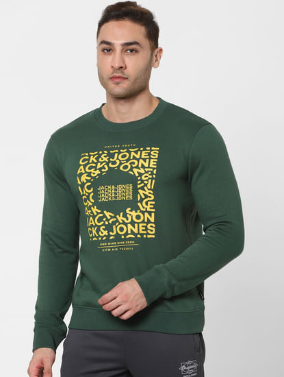 Green Logo Print Sweatshirt