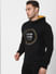 Black Logo Print Hooded Sweatshirt_386225+3