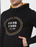 Black Logo Print Hooded Sweatshirt_386225+5