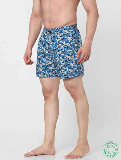 Blue Abstract Printed Boxers