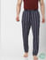 Blue Mid Rise Striped Pyjamas_386243+2