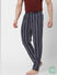 Blue Mid Rise Striped Pyjamas_386243+3