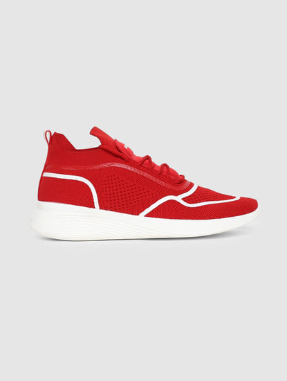 Red Lace-Up Sneakers