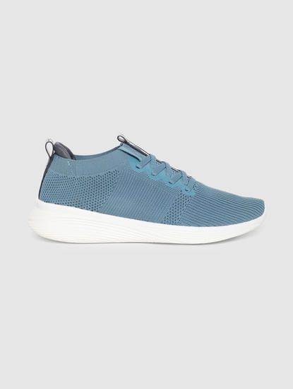 Blue Stretch Knit Sneakers