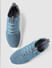 Blue Stretch Knit Sneakers