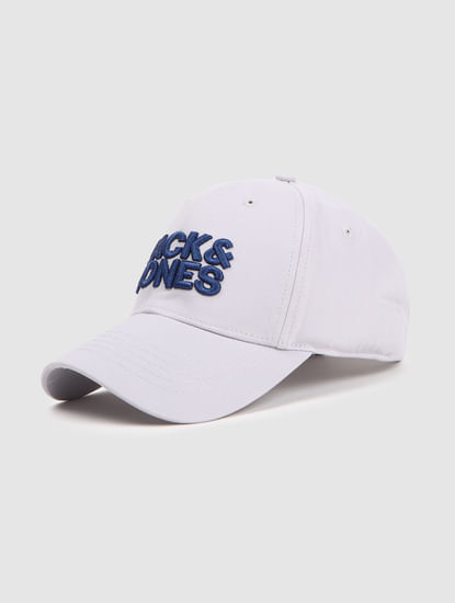 Grey Logo Print Baseball Cap
