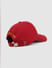 Red Logo Print Baseball Cap_386166+4