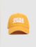 Yellow Logo Print Baseball Cap_386168+1