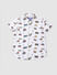BOYS White 90's Theme Print Half Sleeves Shirt