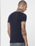 Navy Blue Contrast Tipping Crew Neck T-shirt