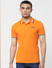 Orange Contrast Tipping Polo T-shirt