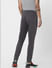 Grey Mid Rise Self Design Sweatpants