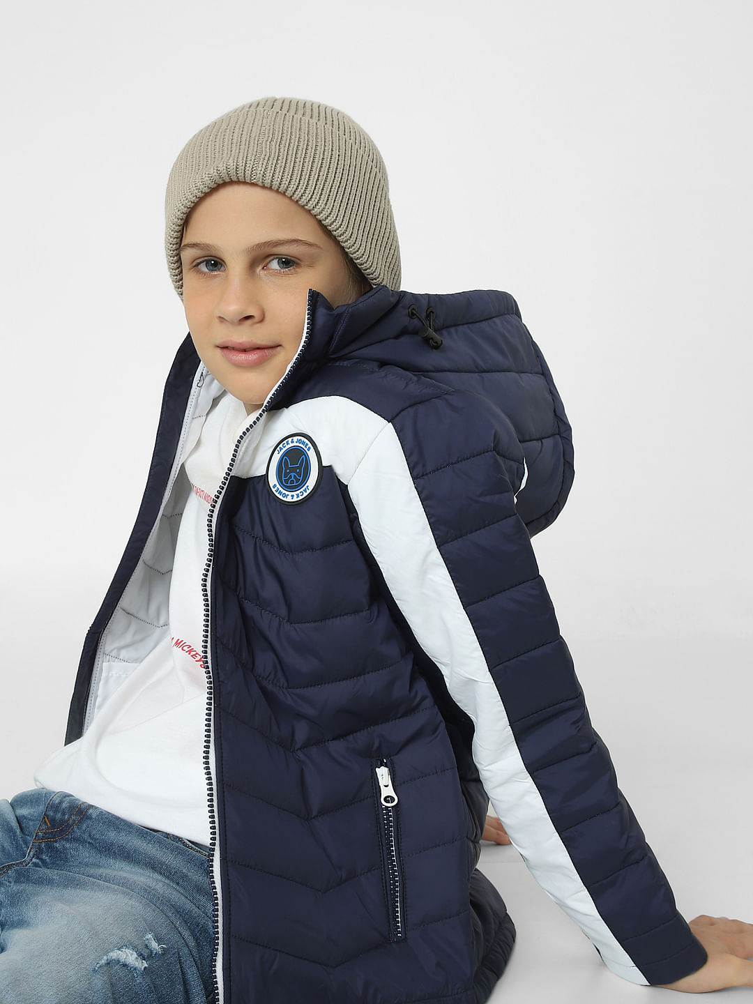 Boys navy clearance padded jacket