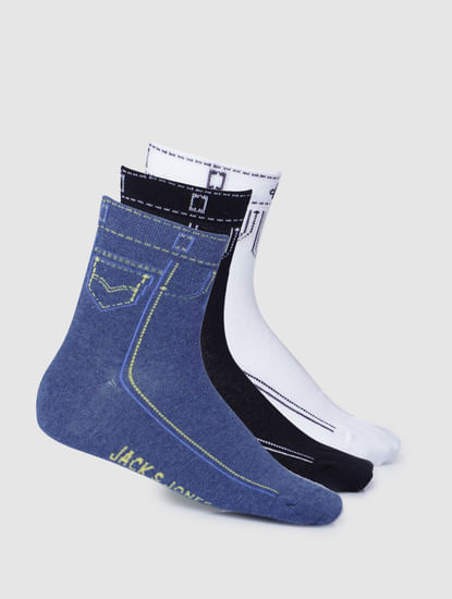 Boys Midi Length Printed Socks - Pack of 3