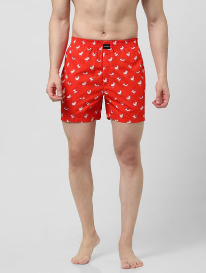 Red Printed Boxers