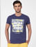 Dark Blue Graphic Print Crew Neck T-shirt_403029+2