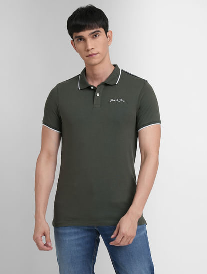 Olive Cotton Polo T-shirt