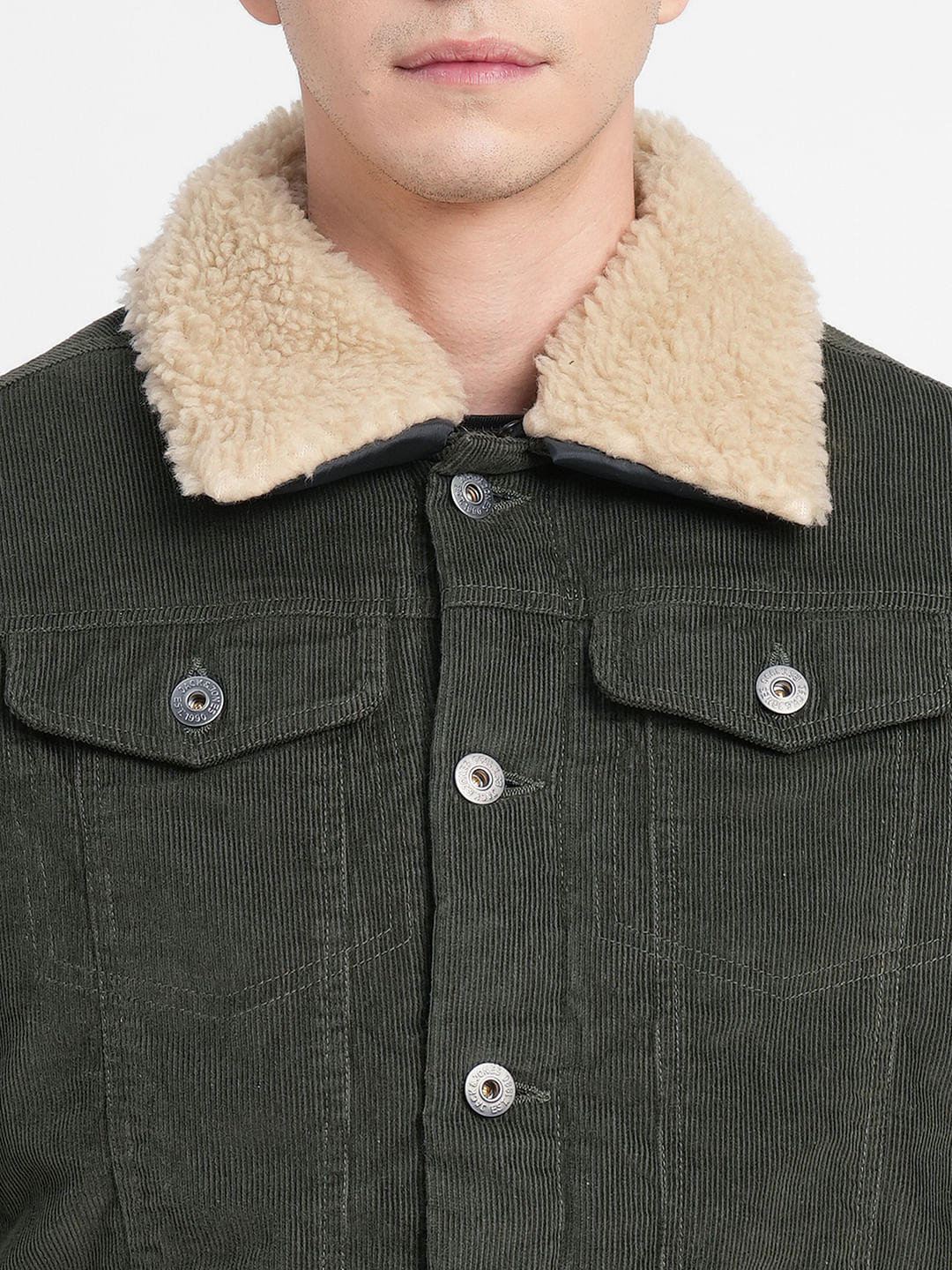 Cord jacket fur on sale collar