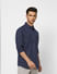 Navy Blue Striped Full Sleeves Shirt_402987+3