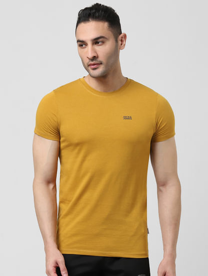 Yellow Logo Print T-shirt