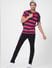 Purple Striped Polo T-shirt_402937+1