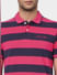 Purple Striped Polo T-shirt_402937+5