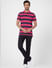 Purple Striped Polo T-shirt_402937+6