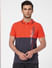 Red Colourblocked Polo T-shirt_402935+2