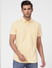 Yellow Check Print Short Sleeves Shirt_402911+2
