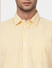 Yellow Check Print Short Sleeves Shirt_402911+5
