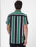 Green Striped Short Sleeves Shirt_402909+4