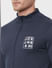 Navy High Neck Logo Print Sweatshirt_380826+5