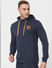 Navy Hooded Logo Print Sweatshirt_380831+3
