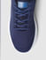 Blue Mesh Logo Print Sneakers
