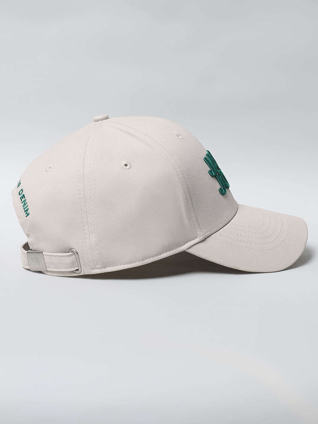 Beige Embroidered Logo Baseball Cap|258378517