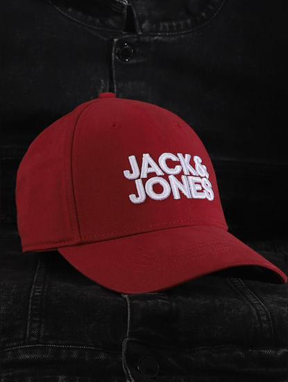 Red Embroidered Logo Baseball Cap