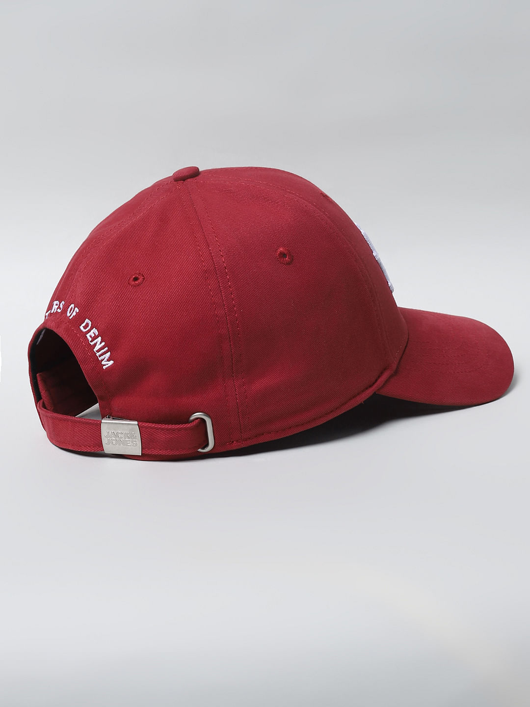 Red Embroidered Logo Baseball Cap|258378520