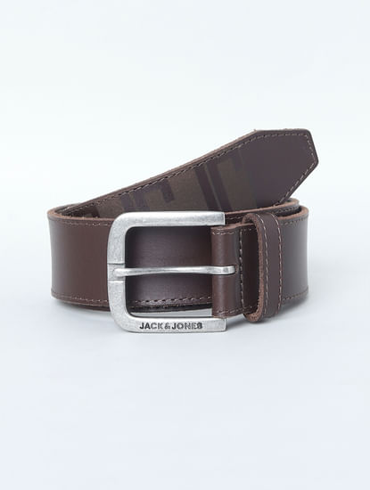 Brown Printed Leather Belt